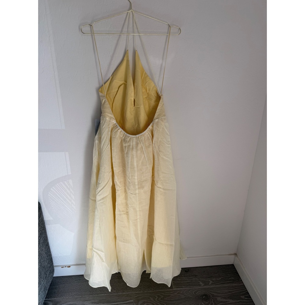 BARDOT Arletha Halter 100% Ramie Minimalist Vacation Maxi Dress Size 8 NWT - Picture 3 of 7